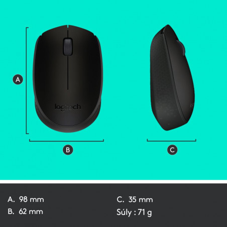 Logitech M171 fekete Egér