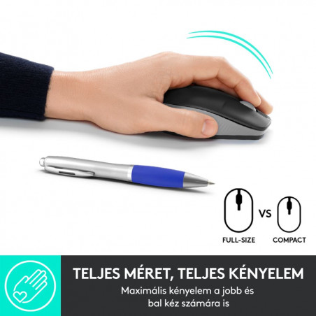 Logitech M190 teljes méretű vezeték nélküli optikai egér piros-fekete