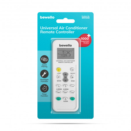 Univerzális légkondicionáló távirányító - 1000 az 1-ben - 2 x AAA - fehér