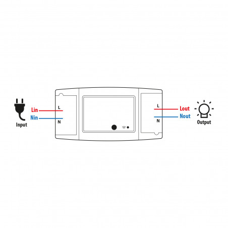 Smart Wi-Fi-s rejtett kapcsoló - 90-250V, 16A - Amazon Alexa, Google Home, IFTTT kompatibilitás