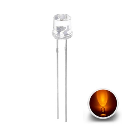 LED 5 mm SÁRGA, 140°, lapos homlokú