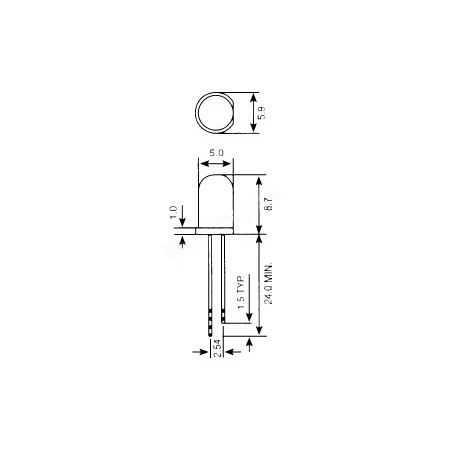 LED fehér 5mm 3V