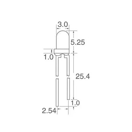 LED 3mm, meleg fehér, 8000 mCd, 30°