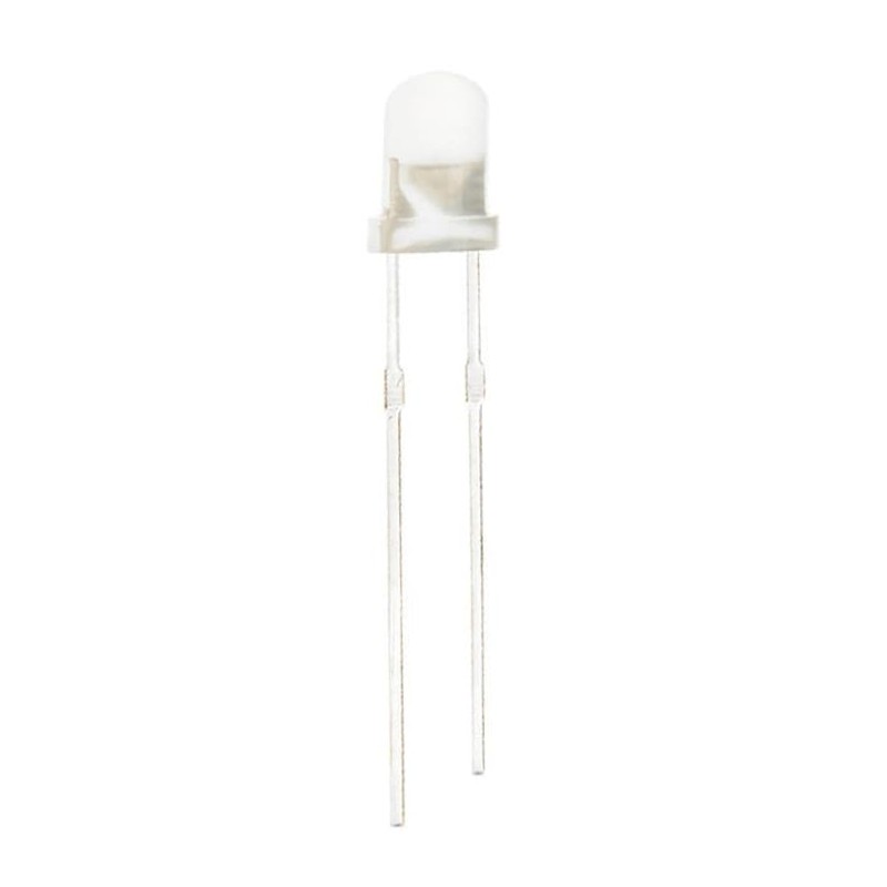 LED 3mm, meleg fehér, 20000 mCd, 30°