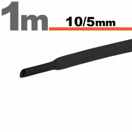 Zsugorcső 10/5mm 1m fekete
