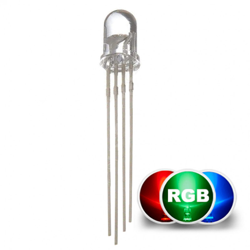 LED RGB, 5mm, közös katód