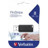 Verbatim 8GB, USB 2.0, 10/4MB/sec. PinStripe, fekete