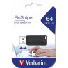 Verbatim 64GB USB 2.0, 10/4MB/sec "PinStripe", fekete