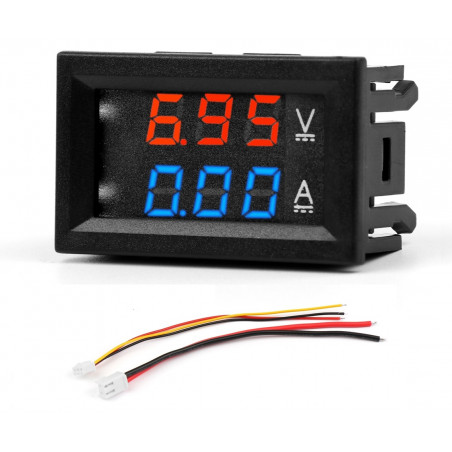 LED-es feszültség és áram mérő 100V, 10A, beépített sönttel