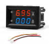 LED-es feszültség és áram mérő 100V, 10A, beépített sönttel
