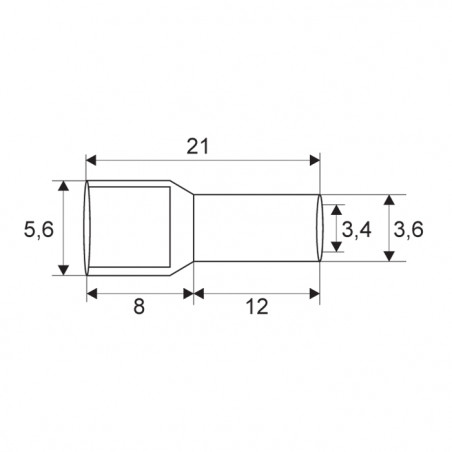 Érvéghüvely 6mm2