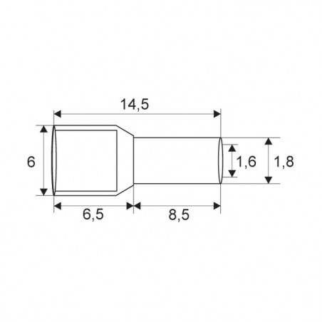 Érvéghüvely 2x0.5mm2