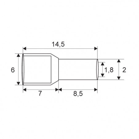 Érvéghüvely 2x1.0mm2 dupla