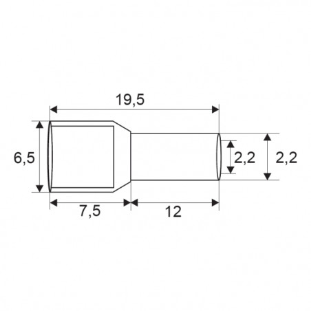Érvéghüvely 2x1.5mm2 dupla