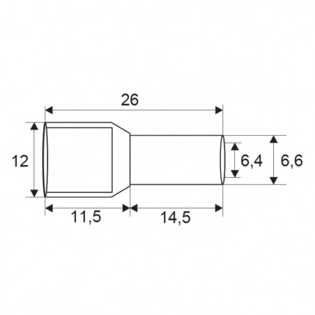 Érvéghüvely 2x10mm2 dupla