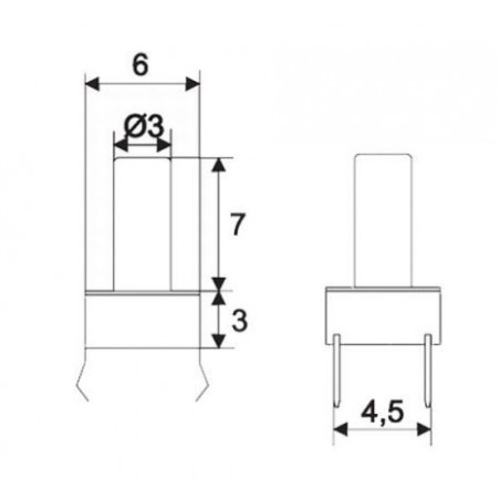 Mikrokapcsoló 6x6mm 7x3mm (on-off) 1ák 0.05A-12VDC)