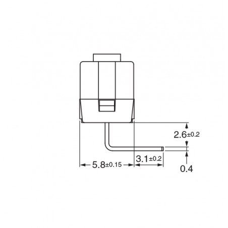 Mikrokapcsoló, NYÁK-ra, 90°
