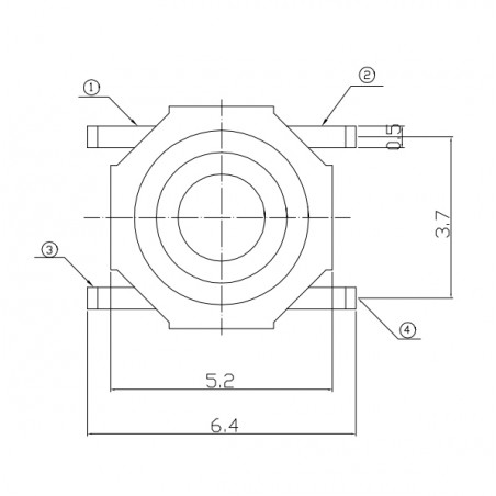 Mikrokapcsoló, SPST, SMT, 1.5mm, 5.1x5.1mm