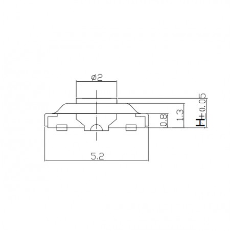 Mikrokapcsoló, SPST, SMT, 1.5mm, 5.1x5.1mm