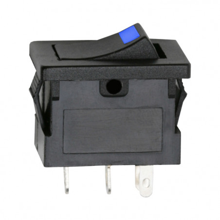 Kapcsoló billenő+kék LED (on-off 15A-12VDC)