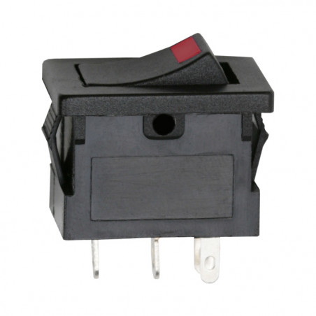 Kapcsoló billenő+piros LED (on-off 15A-12VDC)
