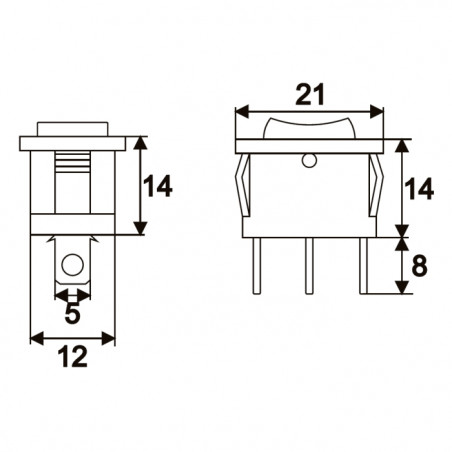 Kapcsoló billenő I-O-II (on-off-on - 6A-250V)