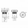 Nyomógomb (OFF-(ON))-Piros LED - 20A, 12V, IP67
