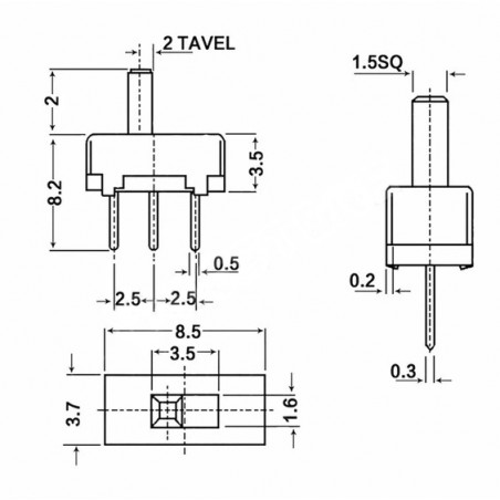 Tolókapcsoló 2 állású