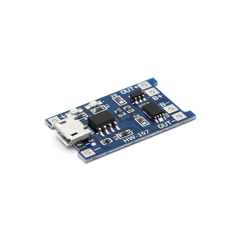 1A USB-s Li-Ion/Li-Po töltő modul akkuvédelemmel, micro USB TP4056-1A-MUPR