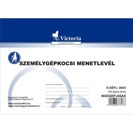 Menetlevél, személygépkocsi, A5 fekvõ, Victoria