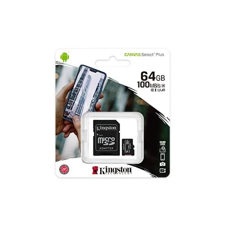 64GB microSDXC Kingston Canvas Select Plus CL10 memóriakártya + adapter