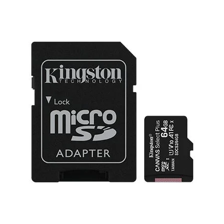 64GB microSDXC Kingston Canvas Select Plus CL10 memóriakártya + adapter