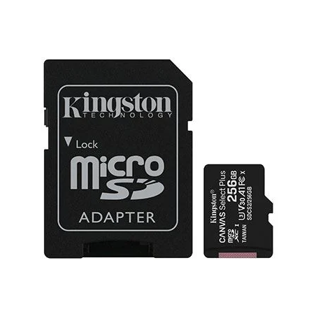 256GB microSDXC Kingston Canvas Select Plus CL10 memóriakártya + adapter