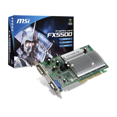 MSI NVIDIA GeForce FX 5500 videokártya, 256MB, DDR, DVI, VGA, AGP