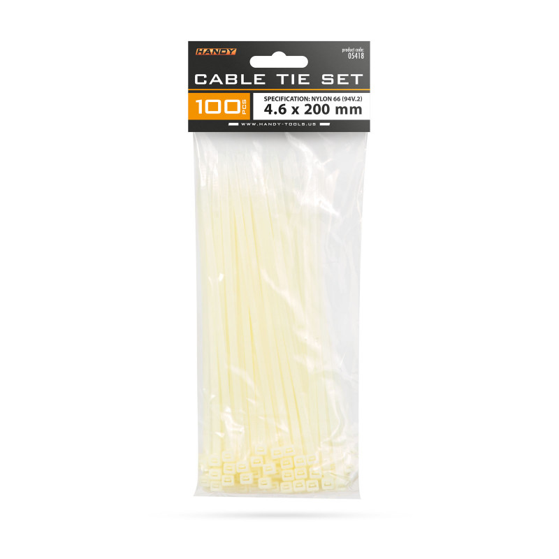 Kábel kötegelő 200x4.6mm trans. (100db)