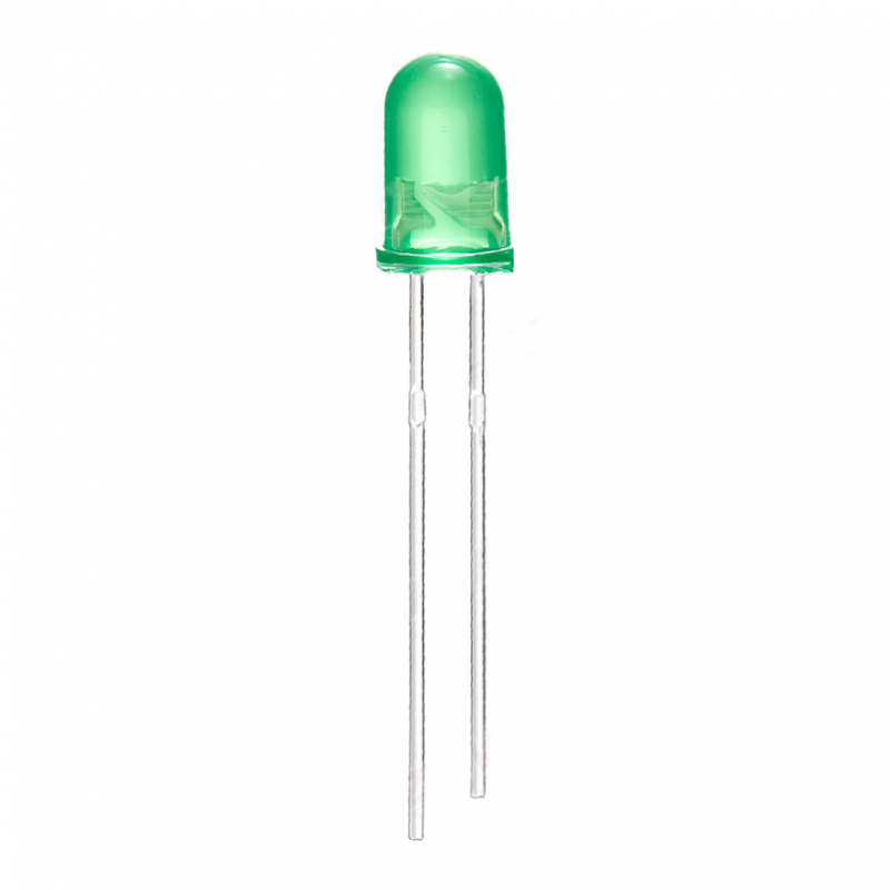 LED 5 mm D-GR, ZÖLD, diffúz