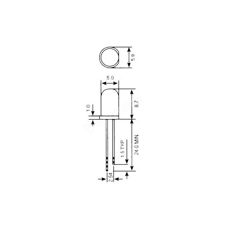 LED 5 mm D-GR, ZÖLD, diffúz