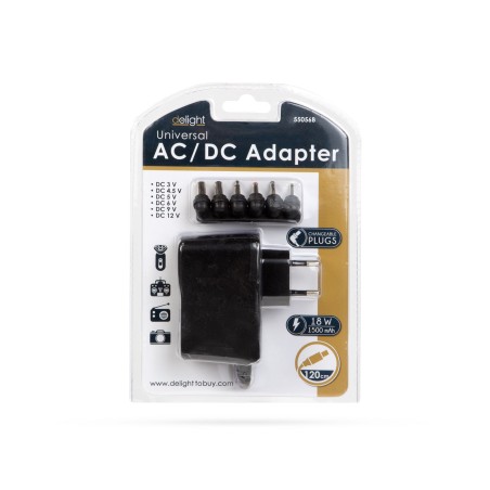 Univerzális adapter 3-12V, 1.5A, 18W -6 DC dugó